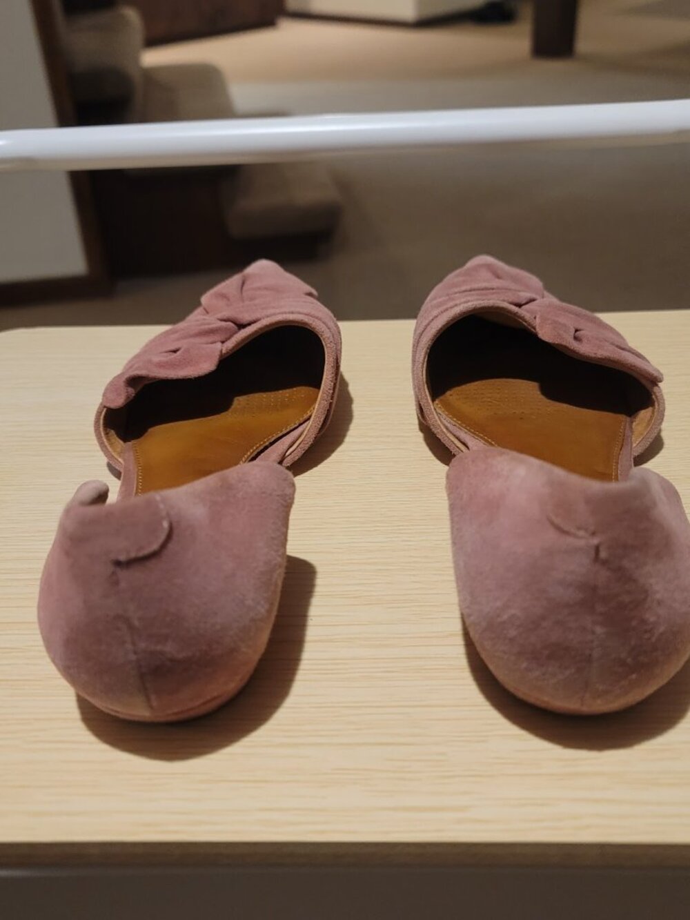 CC Corso Como Mauve Suede Pointed Toe Flats - Knotted Bow - Size 7.5M - Picture 4 of 5